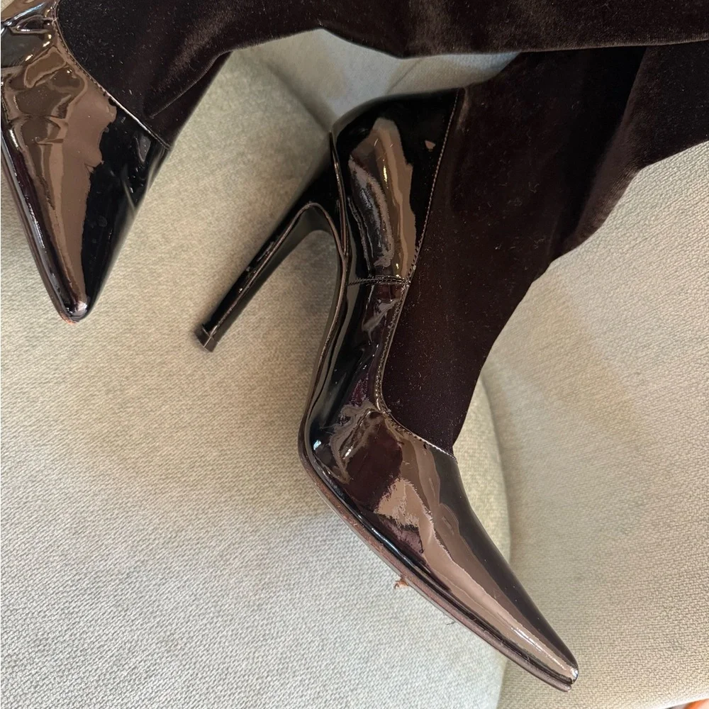 Balenciaga Velvet Thigh High Boots 37 Black - Picture 7 of 17